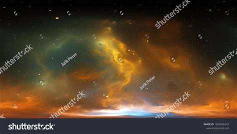 360 Degree Stellar Space Background Nebula Stock Illustration
