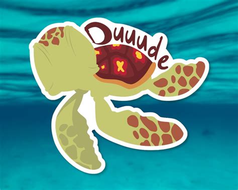 Finding Nemo Sticker Squirt Crush Turtle Dude Disney Etsy