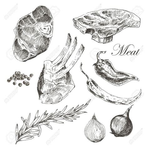 Australia's leading temporary tattoos & custom tattoos store. vector steak meat hand drawing with pepper and rosemary ...