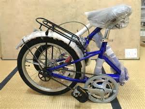 値下げ 新品 折り畳み自転車 Handymini 青 18インチ 荷台付き 折りたたみブルー とますきー 千葉の折りたたみ自転車の中古あげ
