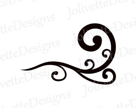 Flourish Swoosh Swirl Decorative Clip Art Clipart Design Etsy In 2021