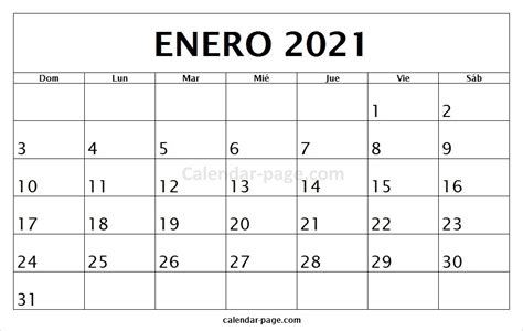 Calendario Enero 2021 Calendario Mensual 2021 Para Imprimir Qualads