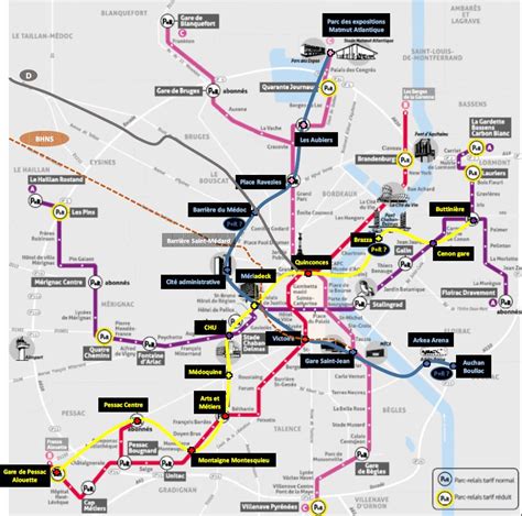 Bordeaux Metro Map