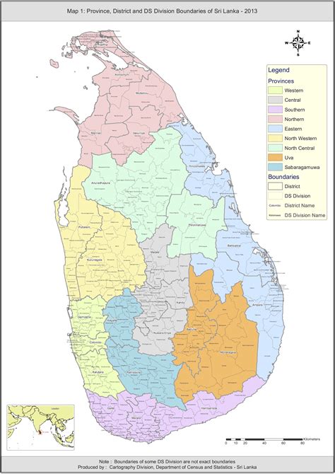 Sri Lanka Administrative Districts Map Populationdata Net