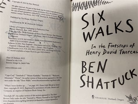 Six Walks In The Footsteps Of Henry David Thoreau Ben Shattuck 1st Edition