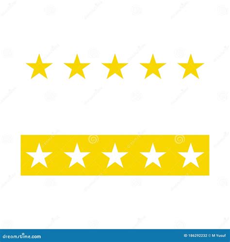 Five Stars Rating Icon Five Golden Star Rating Illustration Vector