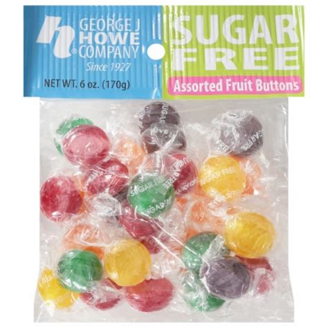 George J Howe Company Sugar Free Assorted Fruit Buttons 6 Oz Dillons