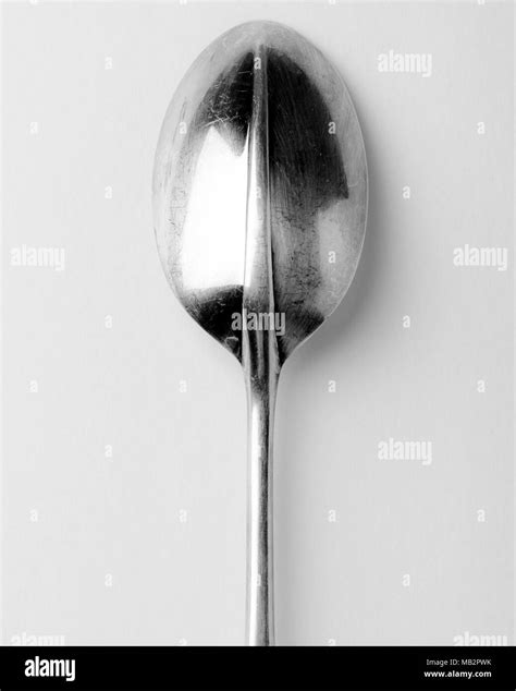 Vintage Silver Serving Spoon Kitchen Utensil On White Background