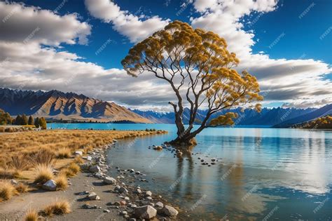 Premium Ai Image Breathtaking Shot Of The Lake Wanaka In Wanaka