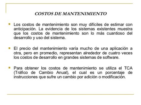 Costos De Mantenimiento