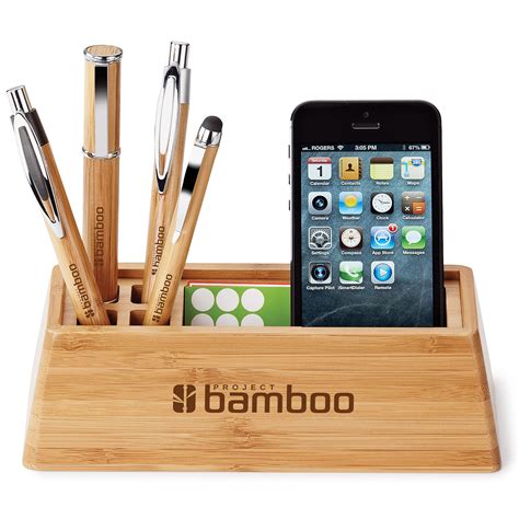 Bamboo Desktop Organizer Push Promotional Products Promotional