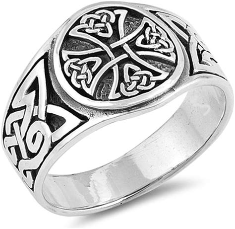 Sterling Silver Celtic Ring 11mm 13 Uk Fashion