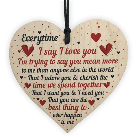 They do however, have to be romantic, sentimental and given from the heart. I Love You Plaque Heart Special Anniversary Valentines Day ...
