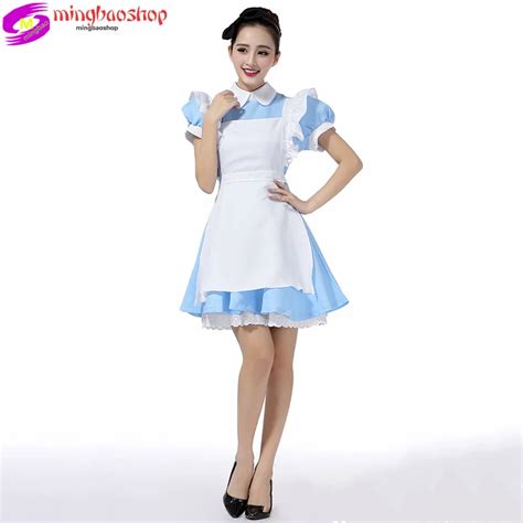 Halloween Maid Costumes Womens Adult Alice In Wonderland Costume Suit Maids Lolita Fancy Dress