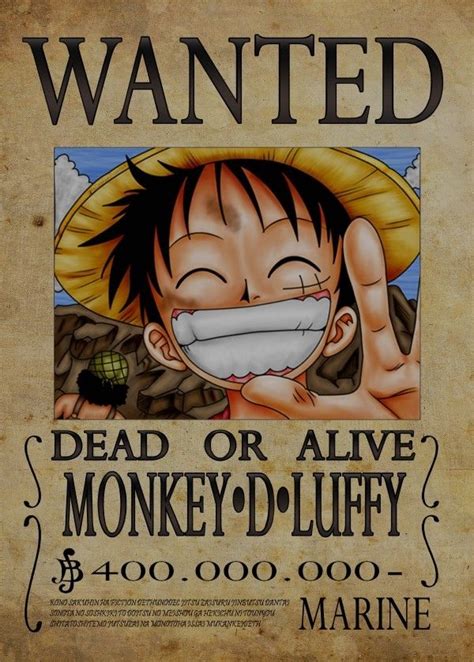 Wanted Of Monkey D Luffy From By Nicolas Massot Metal Posters