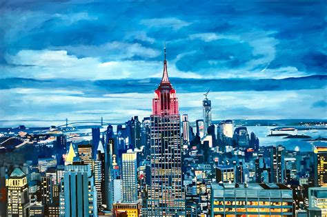 Angela Wakefield Empire State Manhattan Cityscape Painting New York