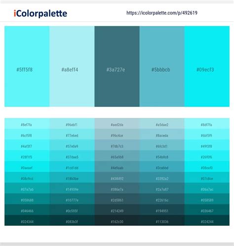 7 Latest Color Schemes With Pale Turquoise And Aqua Color Tone