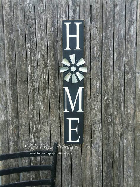 Vertical Home Sign Wooden Sign Windmill Sign Gallery Wall Etsy