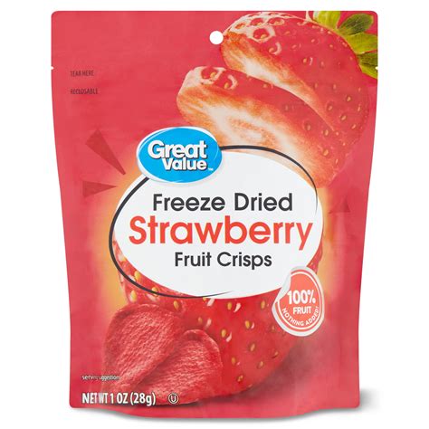 Great Value Freeze Dried Strawberry Fruit Crisps 1 Oz