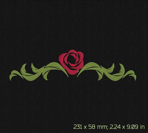 Machine Embroidery Design Rose Border 3x10 In Instant Download Etsy