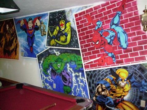 Superhero Wall Murals Kids Room Ideas Superhero Wall Mural Kids Room