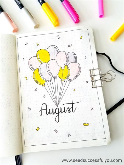 My Bullet Journal August Monthly Cover Page Bujo Bullet Journal