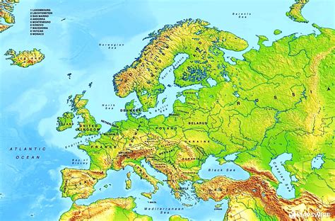 Mapa De Europa F Sico Im Genes Mapas Del Continente Europeo