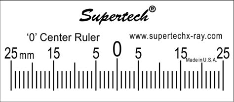 50mm 0 Center Acrylic Radiopaque Lead Free Ruler