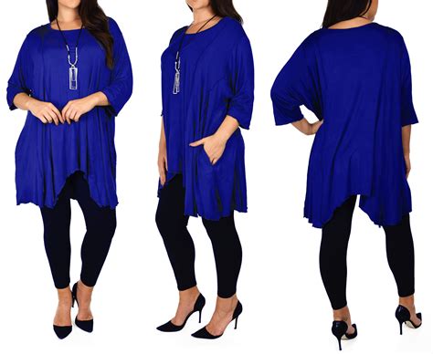 Plus Size Asymmetrical Fishtail Blouse Tunic Top With Side Etsy