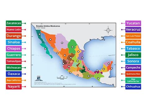 Estados De México Diagrama Etiquetado