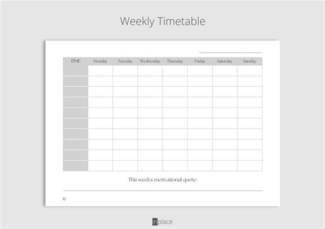 Weekly Timetable Printable Timetable Instant Download A5 Etsy Australia