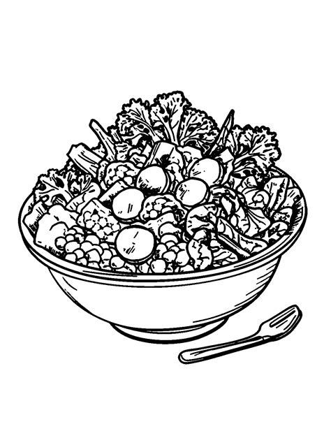 Salad Simple Drawing Coloring Pages Trong 2023 Hình Nền