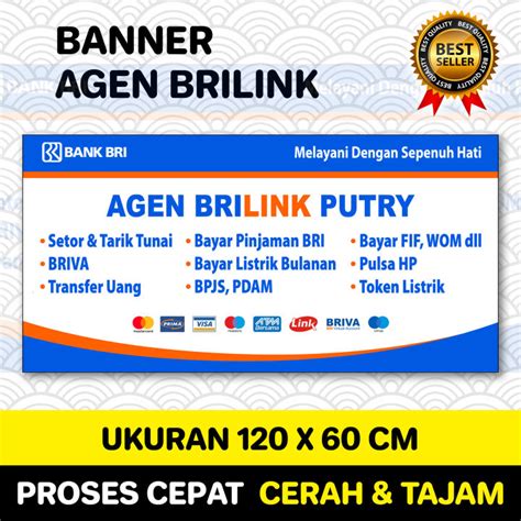 Banner Spanduk Agen Bank Brilink Atm Bersama Ukuran X Cm