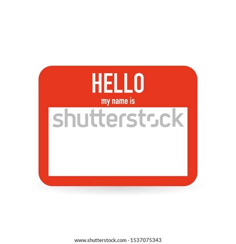 Hello My Name Red Tag On Stock Vector Royalty Free 1537075343 Shutterstock
