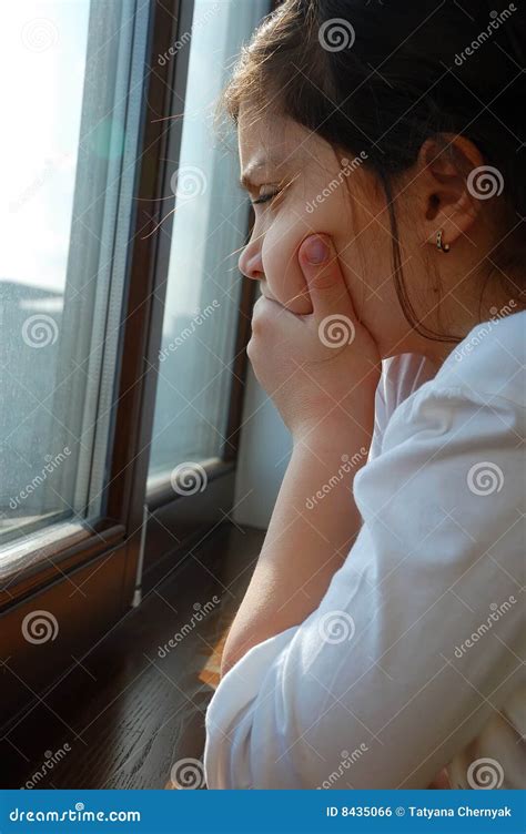Sad Girl Near A Window Stock Photo Image Of Kids Upset 8435066