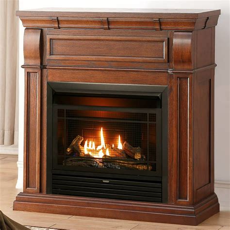 Duluth Forge Dual Fuel Ventless Gas Fireplace 26 000 Btu Remote Control Chestnut Oak Finish