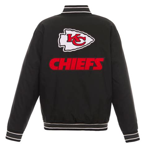 Kansas City Chiefs Poly Twill Varsity Jacket Black Jh Sports Jackets