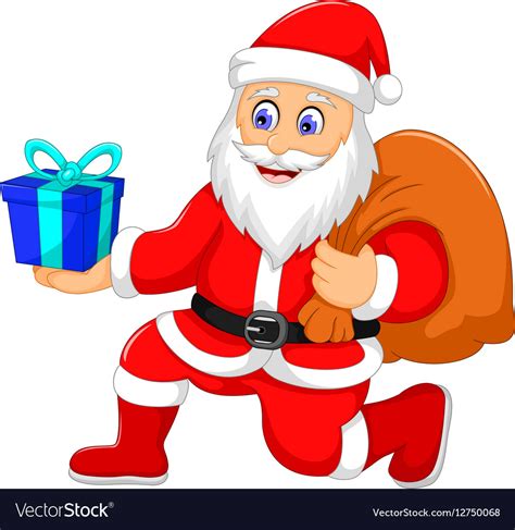 Cute Santa Claus Cartoon Holding A T Royalty Free Vector