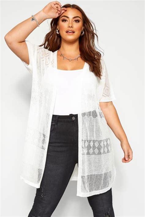 White Fine Knit Long Cardigan Yours Clothing