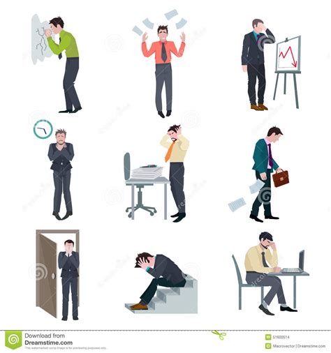 Failure Business Set Stock Vector Illustration Of Disaster 51600514