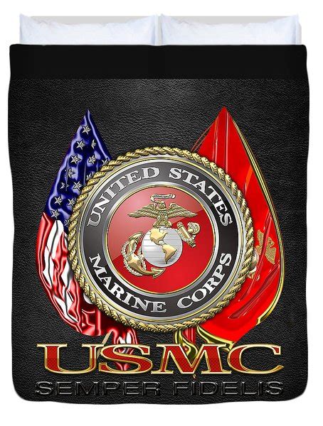 U S Marine Corps U S M C Emblem On Black Digital Art By