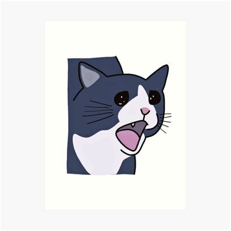 Screaming Cat Meme Art Print For Sale By Thewisekitty Redbubble