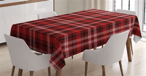 Red Plaid Tablecloth Quilt Squares Rectangles Flannel Pattern