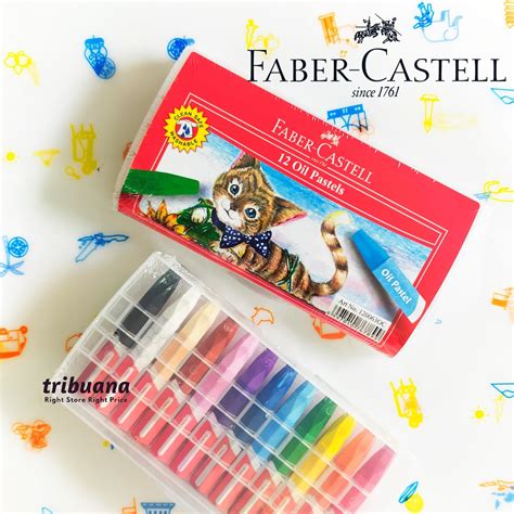 Jual Crayon Faber Castell 12 Warna Edisi Kucingcat Oil Pastel