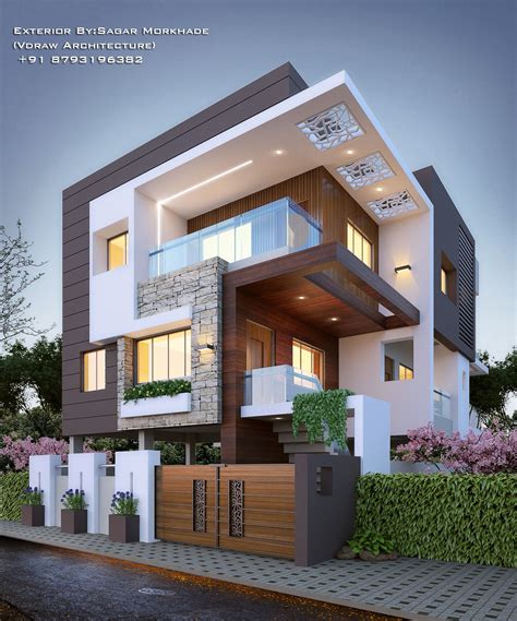 Modern Residential Exterior By Ar Sagar Morkhade Vdraw