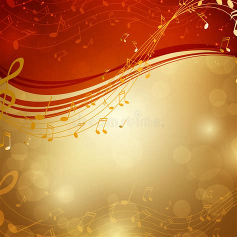 Golden Background With Music Notes Stock Vector Illustration Of