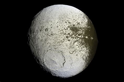 Iapetus Saturns Moon Satellite Walnut Shaped Yin Yang Moon