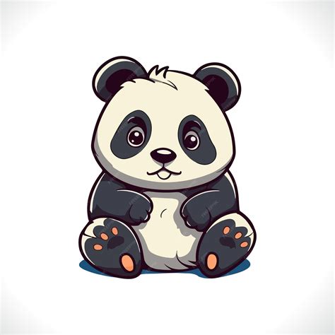Ilustración De Vector De Dibujos Animados Lindo Panda Vector Premium