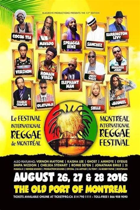 reggae festival festival 2016 cocoa tea old port of montreal festival posters festivals