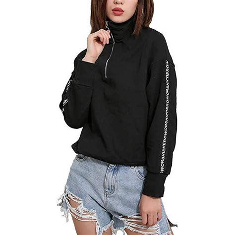 Women Korean Style Oversized Hoodie Black Long Sleeve Sweatshirt